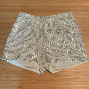 Taylor Swift Eras Tour White Sparkly Shorts